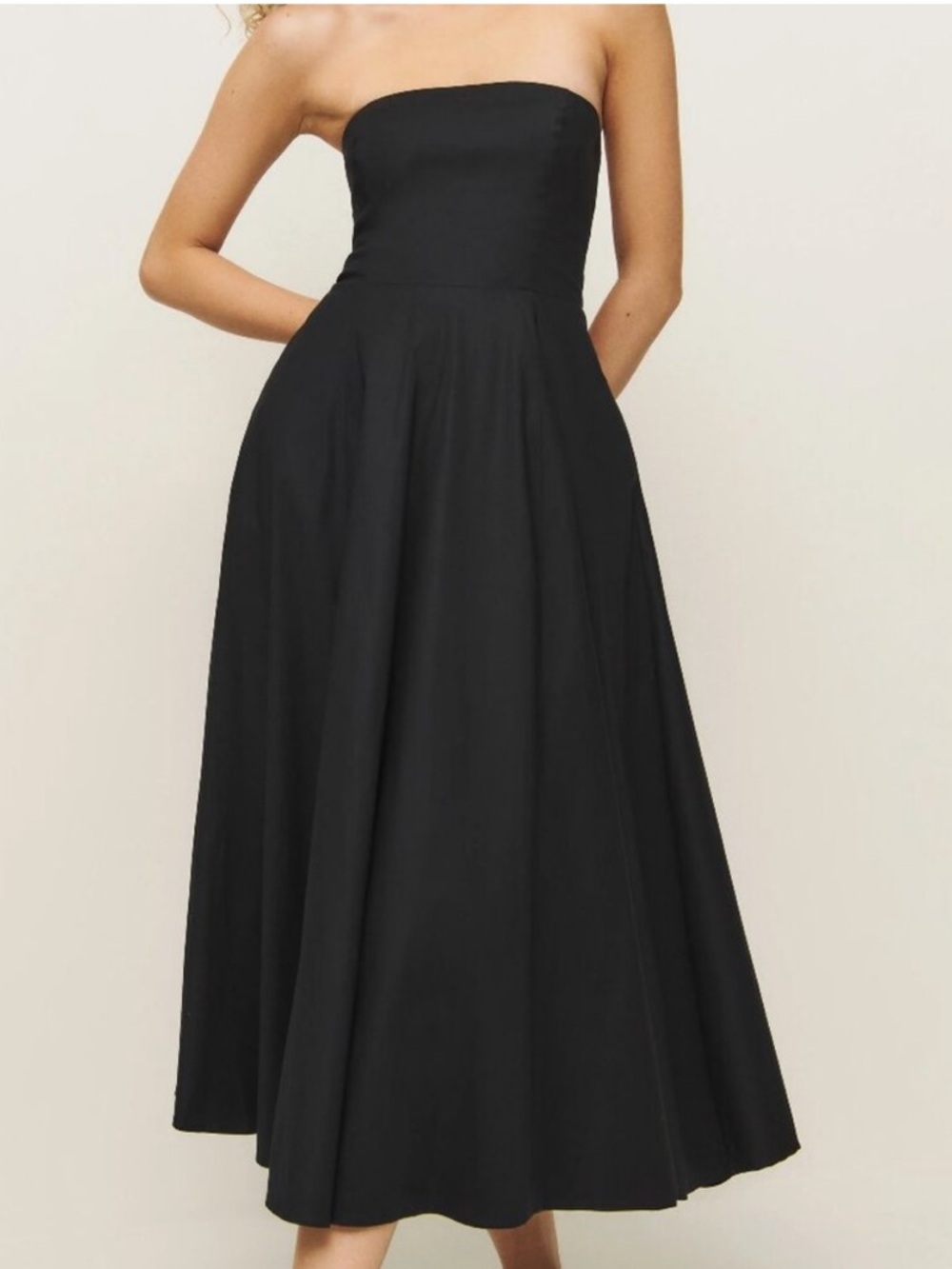 Reformation Astoria Midi Dress in Black, Size 6